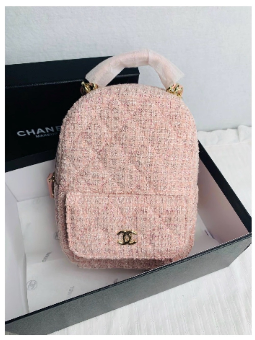 CC VIP Pink Tweed Mini Backpack